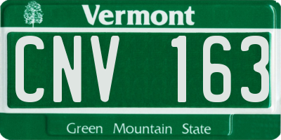 VT license plate CNV163