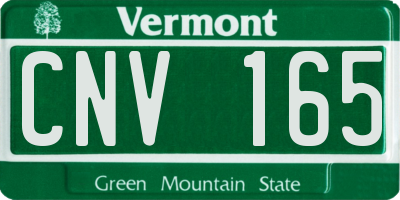 VT license plate CNV165