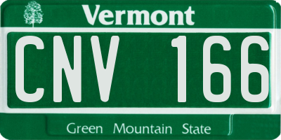 VT license plate CNV166