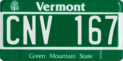 VT license plate CNV167