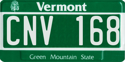 VT license plate CNV168