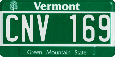 VT license plate CNV169