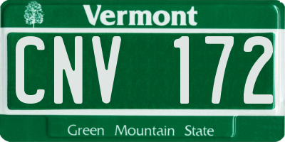 VT license plate CNV172