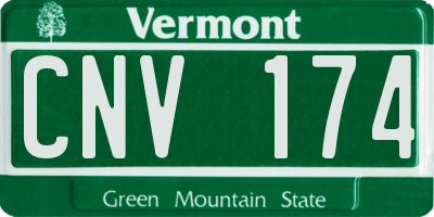 VT license plate CNV174