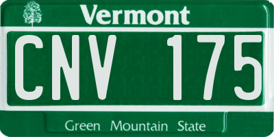 VT license plate CNV175