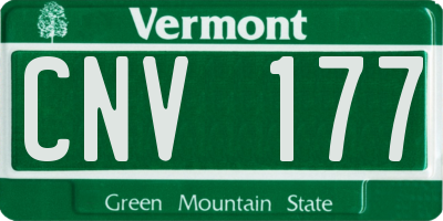 VT license plate CNV177