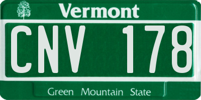 VT license plate CNV178