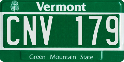 VT license plate CNV179