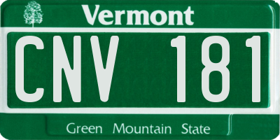 VT license plate CNV181