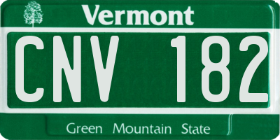 VT license plate CNV182