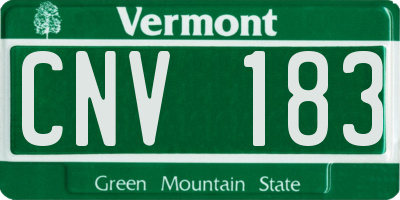 VT license plate CNV183
