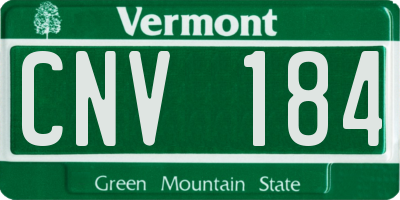 VT license plate CNV184