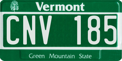 VT license plate CNV185
