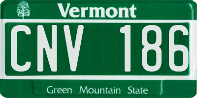 VT license plate CNV186