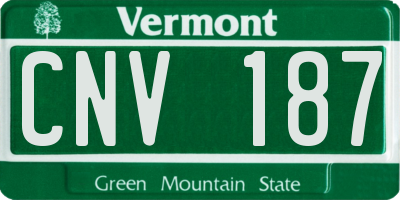 VT license plate CNV187