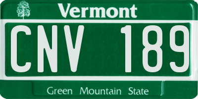 VT license plate CNV189