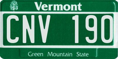 VT license plate CNV190