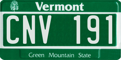 VT license plate CNV191