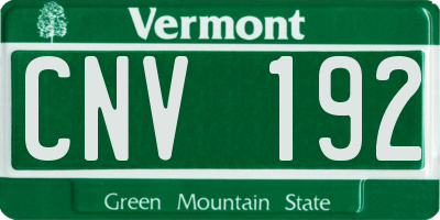 VT license plate CNV192