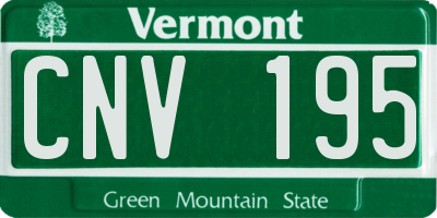 VT license plate CNV195