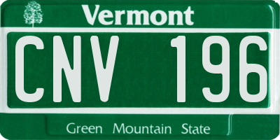VT license plate CNV196
