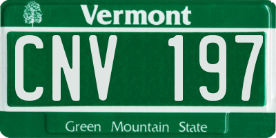 VT license plate CNV197
