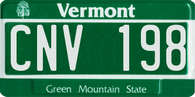 VT license plate CNV198