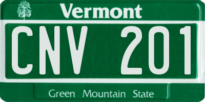 VT license plate CNV201