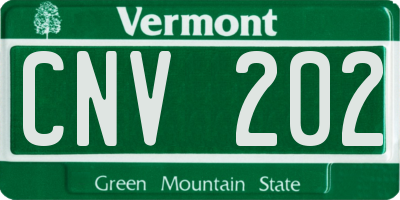 VT license plate CNV202