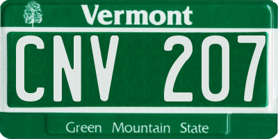 VT license plate CNV207