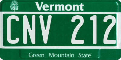 VT license plate CNV212
