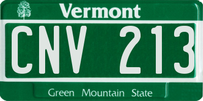 VT license plate CNV213