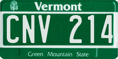 VT license plate CNV214