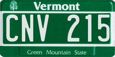 VT license plate CNV215