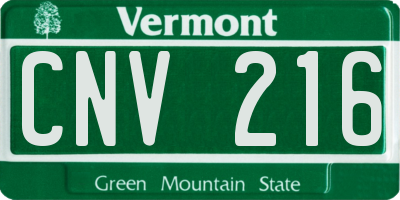VT license plate CNV216