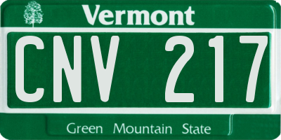 VT license plate CNV217