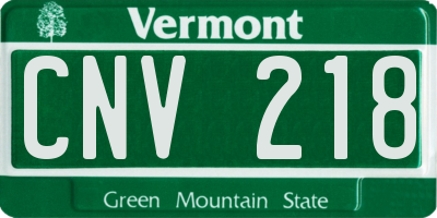 VT license plate CNV218
