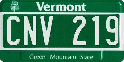 VT license plate CNV219