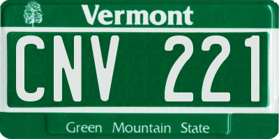 VT license plate CNV221