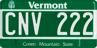 VT license plate CNV222
