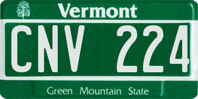 VT license plate CNV224