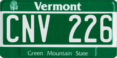 VT license plate CNV226