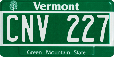 VT license plate CNV227