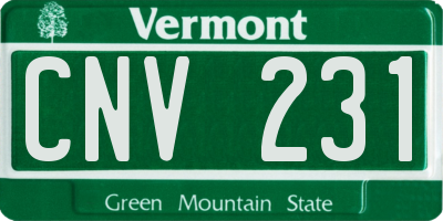 VT license plate CNV231