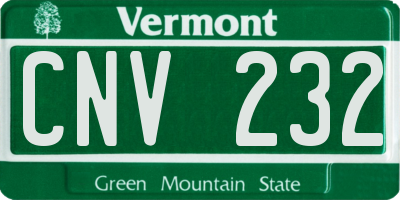 VT license plate CNV232