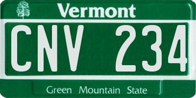 VT license plate CNV234