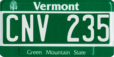VT license plate CNV235