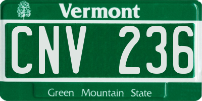 VT license plate CNV236