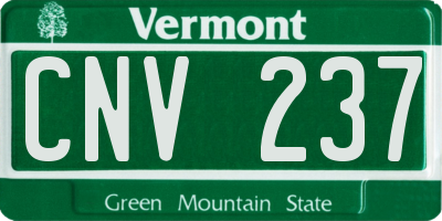 VT license plate CNV237