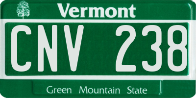 VT license plate CNV238